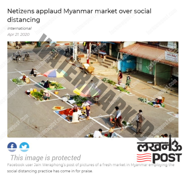 Netizens-applaud-Myanmar-market-over-social-distancing
